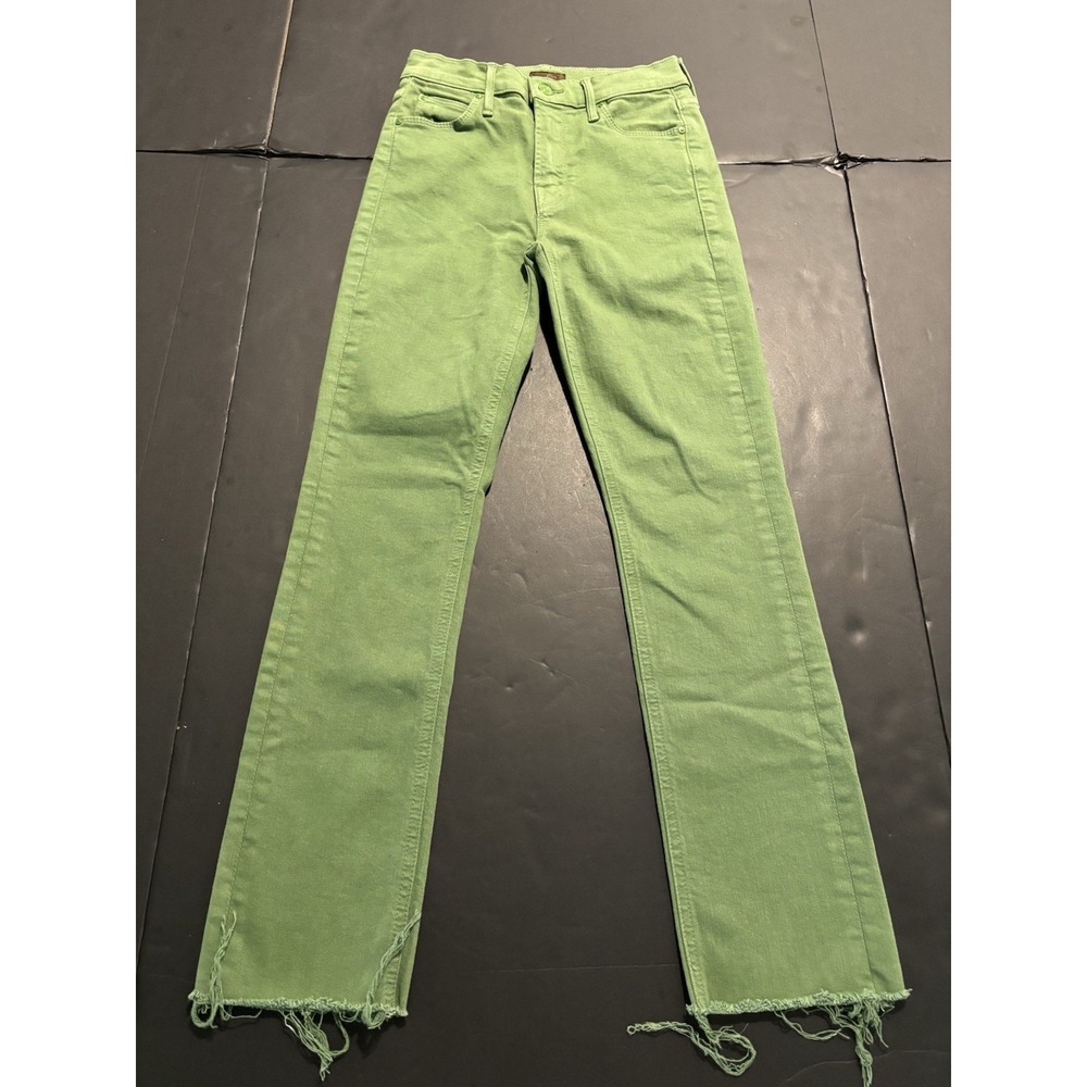 MOTHER Green Ankle Crop Jeans